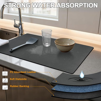 Dish Drying Mats for Kitchen Counter, Waterproof Coffee Mat for Countertop - Image 4