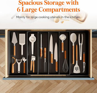 Lifewit Utensil Organizer for Kitchen Drawers, Expandable Cooking Utensil Tray - Image 4