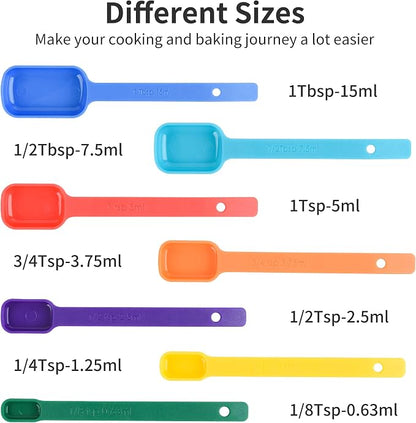 Measuring Cups and Spoons Set 15, 7 Plastic Measuring Cup Set, 7 Spice Long - Image 6
