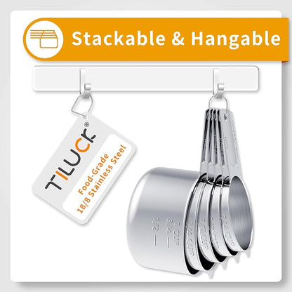 TILUCK Stainless Steel Measuring Cups & Spoons Set, Cups and Spoons, Kitchen - Image 3