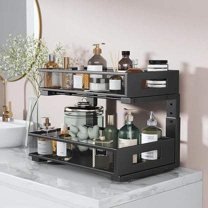 1 Pack 17IN Depth Under Sink Organizer, 2-Tier Pull Out Cabinet Organizer - Image 5