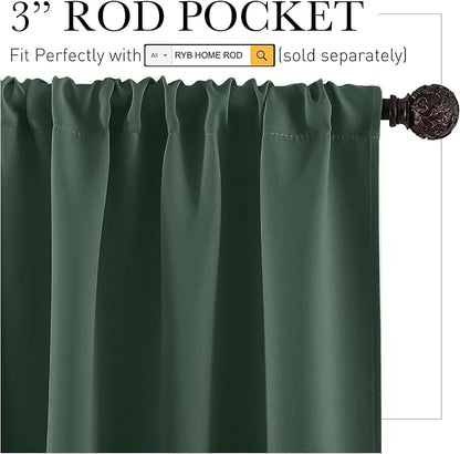 RYB HOME Living Room Curtains 72 inch Length 2 Panels Set, Thermal Insulated - Image 4