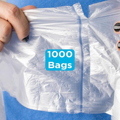 12-16 Gallon Trash Bags, Bulk Pack of 1000 High Density 6 Micron Clear Trash - Image 3