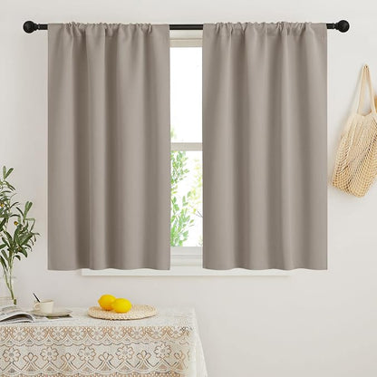 RYB HOME 45 inch Curtains for Kitchen Room Darkening Privacy Mini Curtain for by RYBHOME