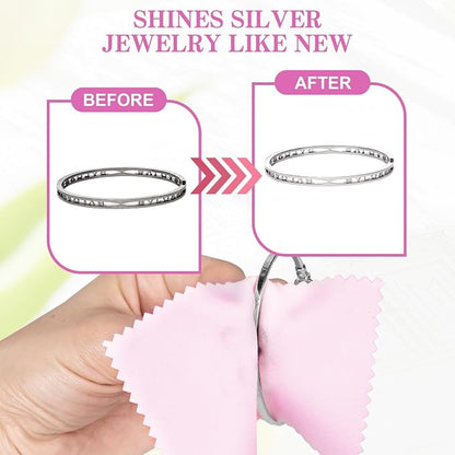 50 Pack Jewelry Polishing Cloth, 3.15" x 3.15" Pink Cleaning Cloths, Small - Image 3