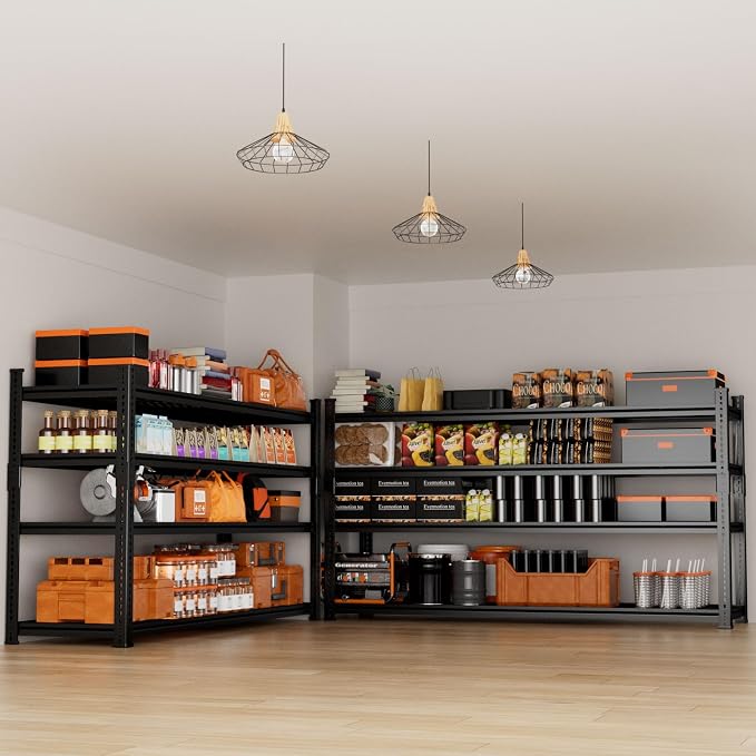 Storage Shelves Heavy Duty 2 PCS, 4-tier Adjustable Metal Industrial Utility - Image 6