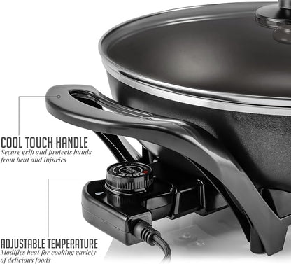 OVENTE Electric Wok with Nonstick Coating, 13 Inch Family-Sized Skillet - Image 5