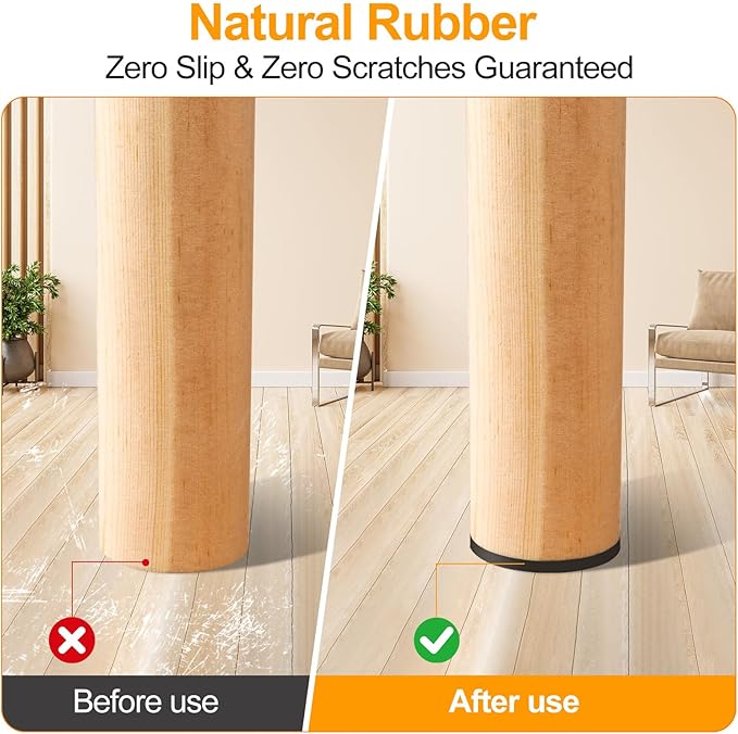 CHUNZEXI Non Slip Furniture Pads - 12 Premium Furniture Grippers Self Adhesive Rubber Furniture Feet, Anti Slide Furniture Hardwood Floor Protector for Keep Couch Stoppers (3 inch Round)