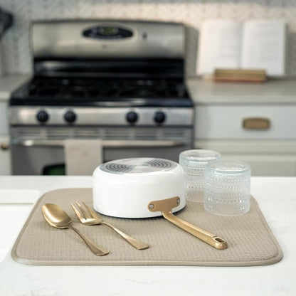 S&T INC. Dish Drying Mat, 16” x 18”, Absorbent Microfiber Kitchen Counter Mat - Image 4