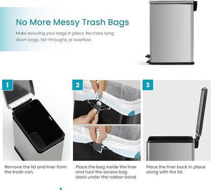 Home Zone Living 4 Gallon Slim Kitchen Trash Can - Image 6