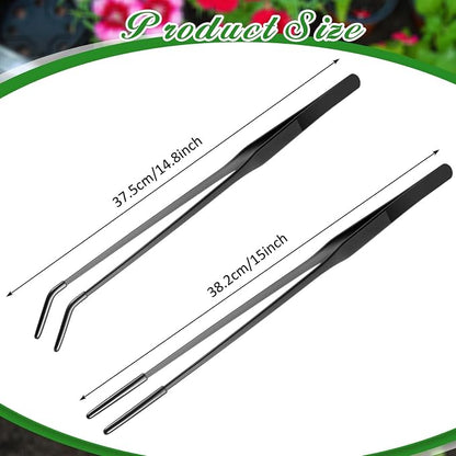 Lasnten 2 Pcs Extra Long Stainless Steel Reptile Feeding Tongs - Image 2