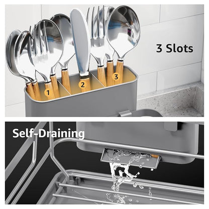 Dish Drying Rack for Kitchen Counter, Space-Saving Dish Rack, Sink Kitchen - Image 4