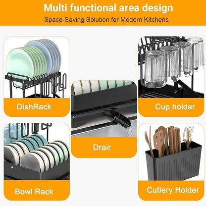 Extendable Dish Racks 16.3"-21.6" L x 16.7" W, Stainless Steel Dish Drying Rack - Image 4