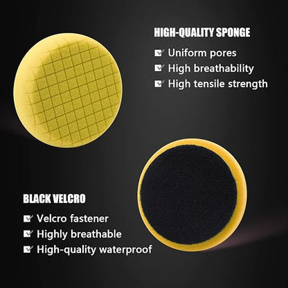 Yellow Medium Cut Pad, Buffing Polishing Pads, SPTA 1Pc 3.5 Inch Face - Image 3