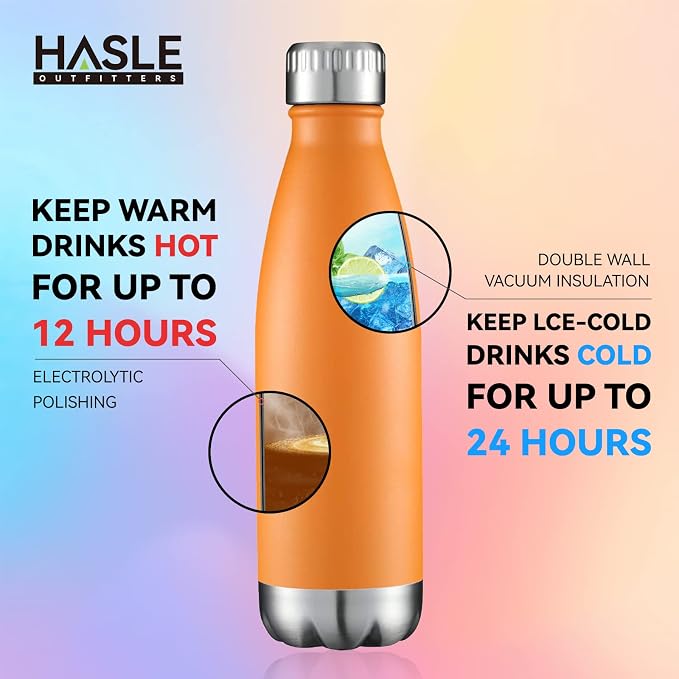 HASLE OUTFITTERS 17oz Stainless Steel Water Bottles, Vacuum Insulated Water - Image 4