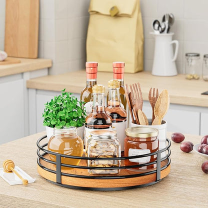 Wood Lazy Susan Turntable Organizer - Image 5