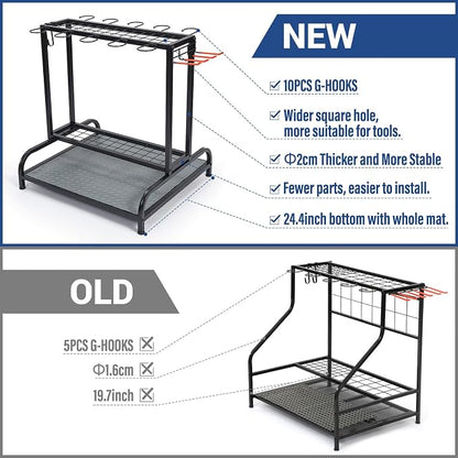 Garden Tool Organizer, Yard Tools Rack Holds 55 Long-Handled Tools/Rakes/Brooms - Image 5