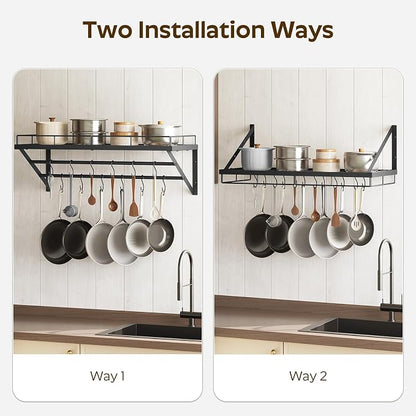 YATINEY Pot Rack, 30 Inch Wall Mounted Pot Rack, Kitchen Pot and Pan Organizer - Image 5