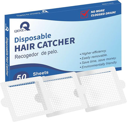 Disposable Hair Catcher Shower Drain Mesh Stickers, Hair Catchers by Qeke