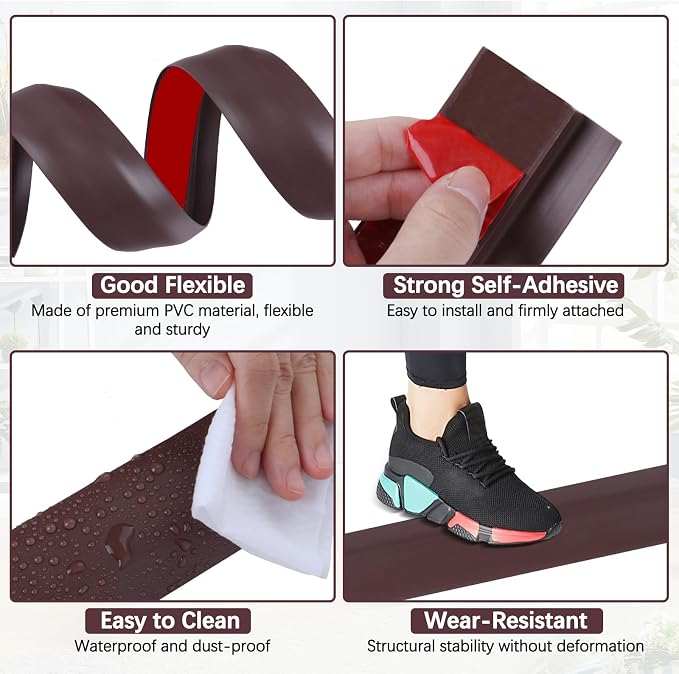 Vinyl Door Threshold Flooring Transition Strip Self Adhesive Carpet Edging Strip - Image 4