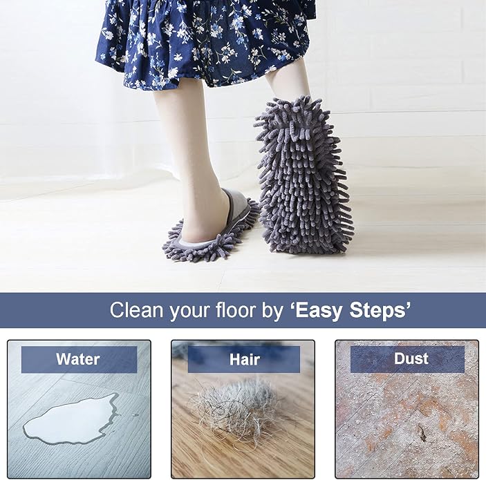 Women's Microfiber Floor Cleaning Mop Slippers - Image 5