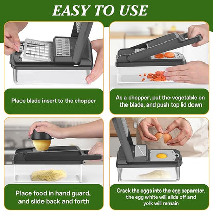 HomeHacks Vegetable Chopper Vegetable Cutter, 15 in 1 Kitchen Gadget, Onion - Image 6
