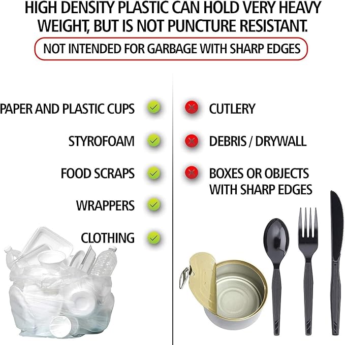 Aluf Plastics High Density Trash Bags, 16 Gallon, 8 Micron, - Image 3