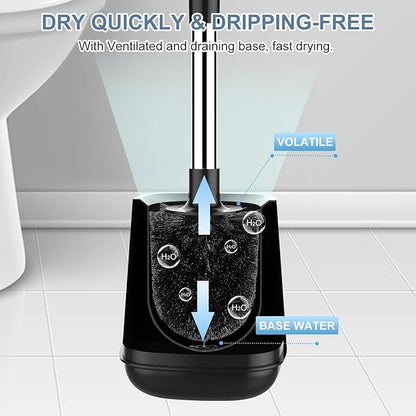 SetSail Toilet Brush and Holder, Self Closing Lid Toilet Bowl Brushes Holder - Image 5