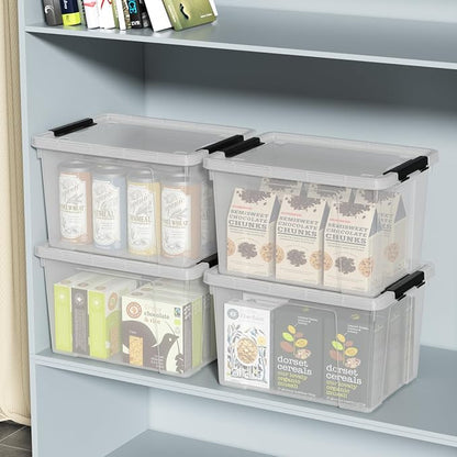 Set of 4 Plastic Latch Storage Bins - Image 6