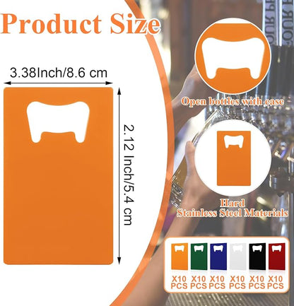 QTLCOHD 60 Pieces Credit Card Bottle Opener Stainless Steel Bottle Opener Bulk - Image 2