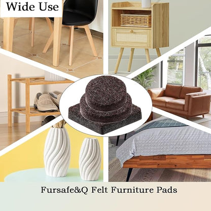 Fursafe&Q Felt Furniture Pads for Hardwood Floors -Self Adhesive Felt Chair Leg - Image 3