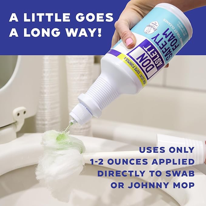 Don Aslett's Complete Toilet Cleaning Set | Includes 32 oz Toilet Cleaner, Convenient Cleaning Caddy, Johnny Mop Toilet Brush, and Pumice Stone for Tough Stains