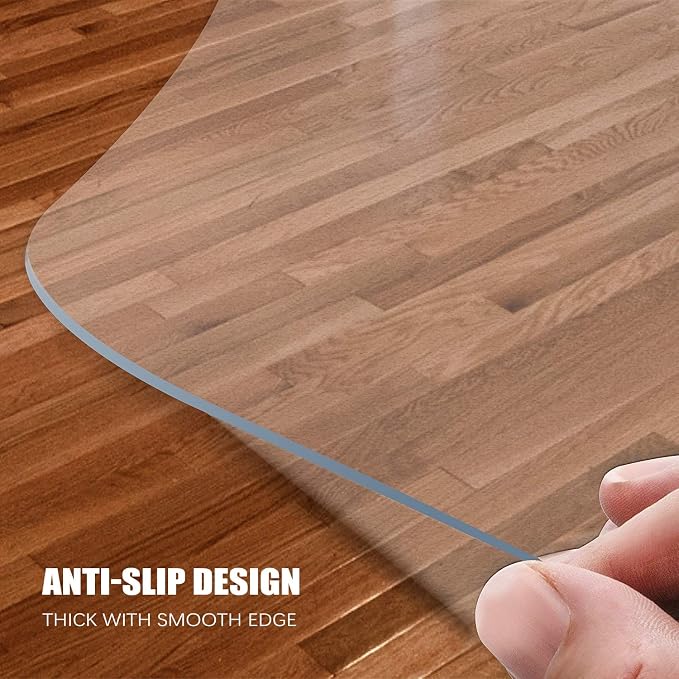 Kuyal Clear Chair mat for Hardwood Floor 44 x 58 inches Transparent Floor Mats - Image 5
