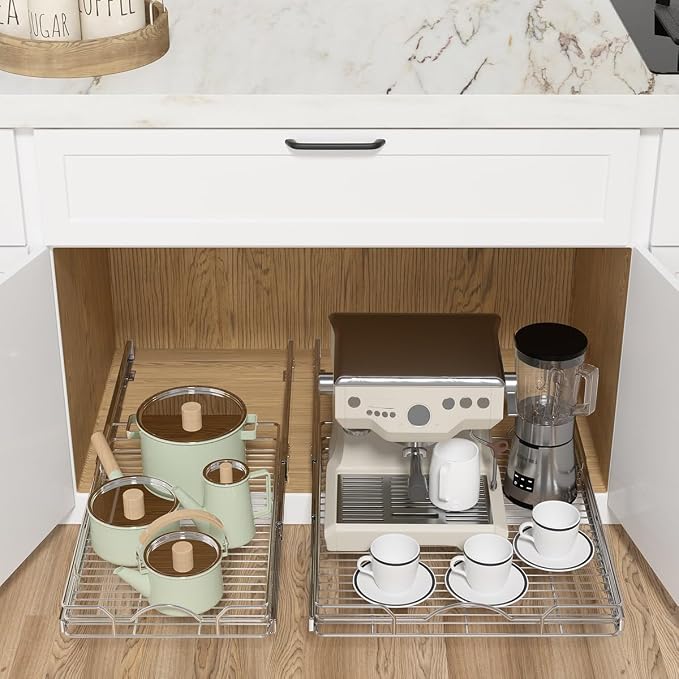 OCG Pull Out Cabinet Organizer, Pull out Shelves 1 Tier, Cabinet Slide Out - Image 7