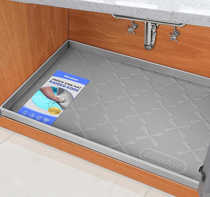 SIKADEER 40" x 22" Under Sink Mat Waterproof, Silicone Mat Kitchen Drawer Shelf by SIKADEER