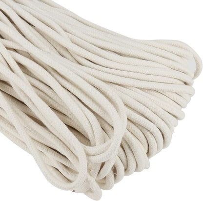 SOUJAP 328 Feet Cotton Clothesline Rope, 1/4 Inch White Cotton Clothesline Rope - Image 3
