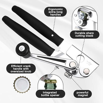 Commercial Can Opener with Magnet, Crank Can Opener Manual Heavy Duty with - Image 2