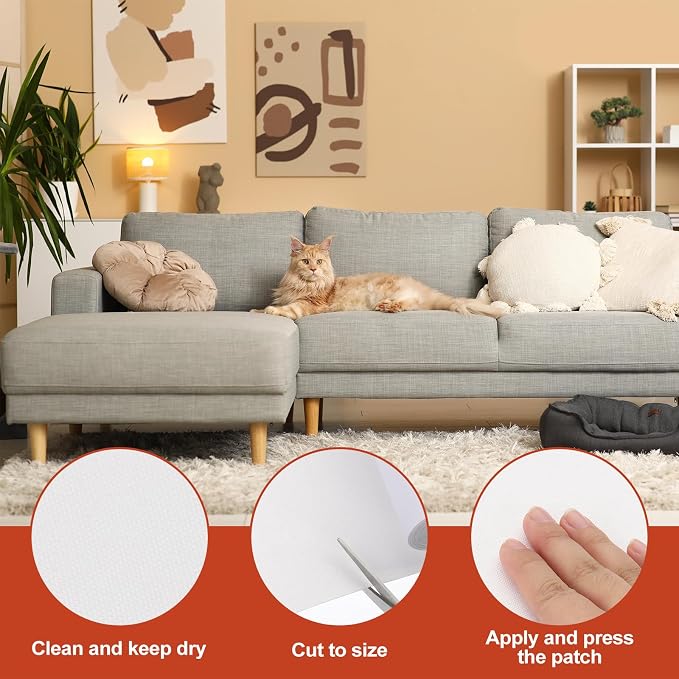 PATIKIL 70x4.4 Inch Linen Repair Tape, Repair Fabric Patch Self Adhesive Couch - Image 3