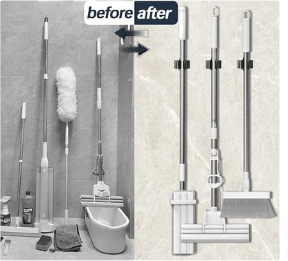 3-H Stainless Steel Broom Holder Wall Mount 50-Pack- Heavy Duty Mop Organizer - Image 6