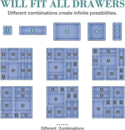 StorMiracle 25 PCS Drawer Organizer Set, 5 Varied Size Bathroom and kitchen - Image 4
