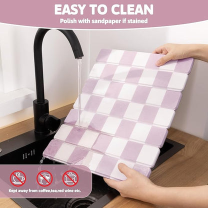 Yamaziot Stone Drying Mat for Kitchen Counter, Quick-Dry Diatomaceous Earth Mat - Image 6