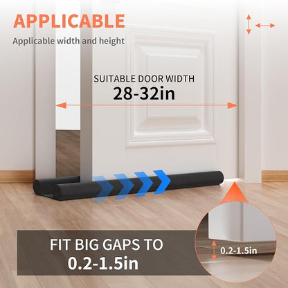 Upgraded Door Draft Stopper for Bottom of Door, Under Door Gap Filler for Big - Image 4