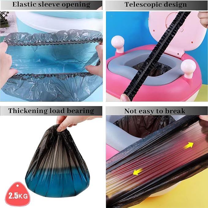 Potty Chair Liners with Elastic, Portable Potty Training Bags, Potty Refill - Image 4
