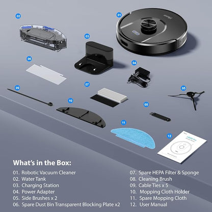Tikom Robot Vacuum and Mop Combo, 6000 Pa Automatic Robotic Vacuum Cleaner - Image 9