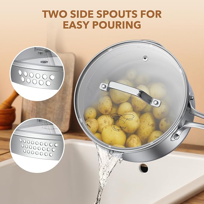 PekGema Stainless Steel Saucepan 2.5 Quart - Image 3