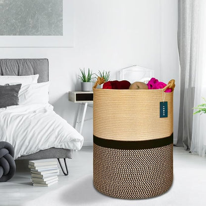 COMSE Extra Large Blanket Basket, Tall Woven Storage Basket, Nursery Hamper - Image 8