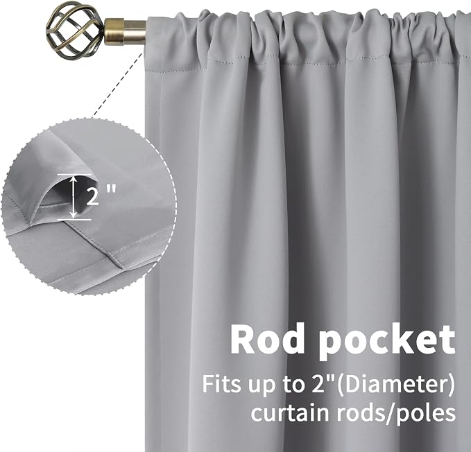 BGment Light Grey Short Curtains 30 Inches Length - Image 4