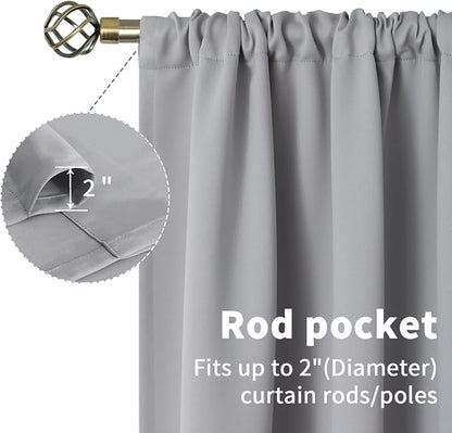 BGment Light Grey Short Curtains 30 Inches Length - Image 4