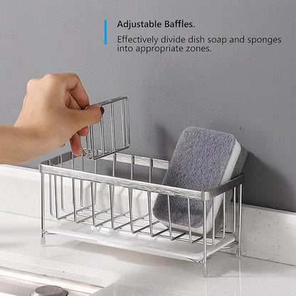 Kavciva Sink Caddy Sponge Holder, 304 Stainless Steel Dish Brush Holder - Image 4