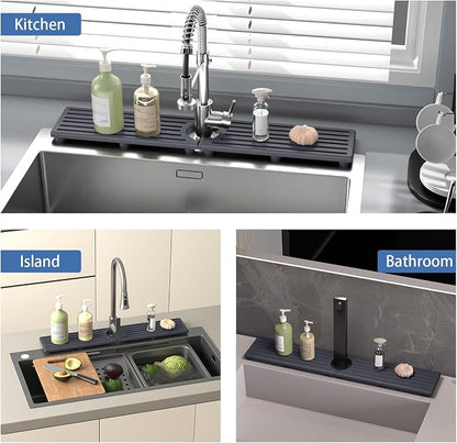 Faucet Mat for Kitchen Sink, Water Absorbent Kitchen Faucet Mat, Durable Sink - Image 6